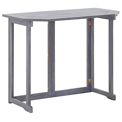 CIADAZ Klappbarer Balkontisch, Grilltisch, Gartentisch Wetterfest, Tisch Balkon, Outdoor Tisch, Balkon Möbel Für Kleinen Balkon, 90 x 50 x 74 cm Massivholz Akazie von CIADAZ