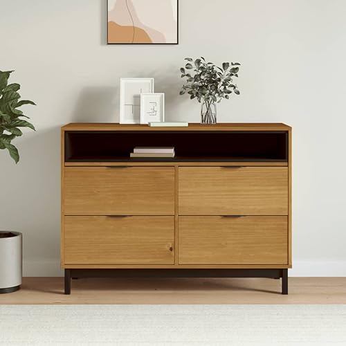 CIADAZ Kommode FLAM 110 x 40 x 80 cm Kiefer massiv, Sideboard Wohnzimmer, modernes Küchenbuffet, Schlafzimmermöbel von CIADAZ
