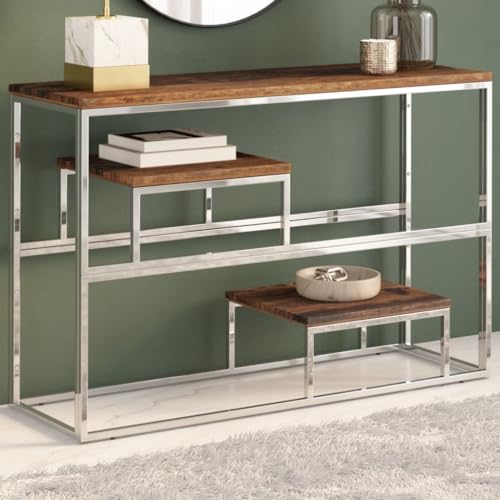 CIADAZ Konsolentisch Silbern Edelstahl und Massivholz, Couchtisch, Console Table, Beistelltisch, Sideboard, Wohnzimmertisch, Couchconsole, Flurtisch - 350005 CIADAZ Konsolentisch Silbern Edelstahl und Massivholz, Couchtisch, Console Table, Beistelltisch, Sideboard, Wohnzimmertisch, Couchconsole, Flurtisch - 350005 von CIADAZ