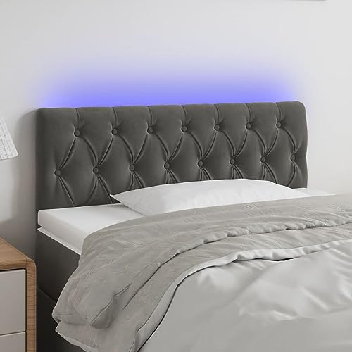 CIADAZ Kopfteil mit LED, Kopfteil, modernes Kopfteil, Bett-Kopfteile, Schlafzimmermöbel, Kopfteil, Nachttisch, Samt, Dunkelgrau, 100 x 7 x 78/88 cm CIADAZ Kopfteil mit LED, Kopfteil, modernes Kopfteil, Bett-Kopfteile, Schlafzimmermöbel, Kopfteil, Nachttisch, Samt, Dunkelgrau, 100 x 7 x 78/88 cm von CIADAZ
