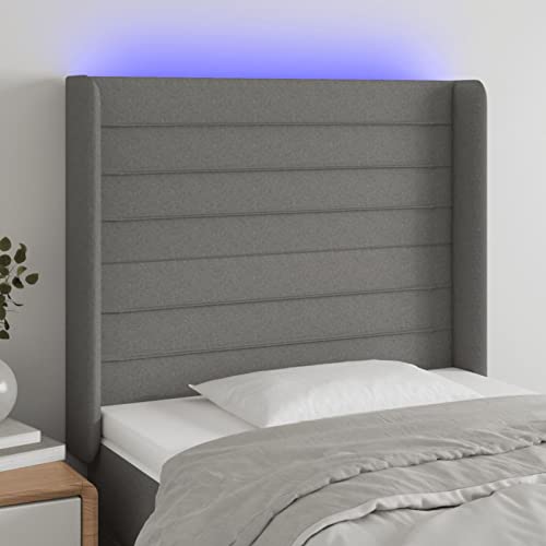 CIADAZ Kopfteil mit LED, dunkelgrau, 103 x 16 x 118/128 cm, aus Stoff, Kopfteil, Kopfteil mit LED, Kopfteil Moderna-3124179 CIADAZ Kopfteil mit LED, dunkelgrau, 103 x 16 x 118/128 cm, aus Stoff, Kopfteil, Kopfteil mit LED, Kopfteil Moderna-3124179 von CIADAZ