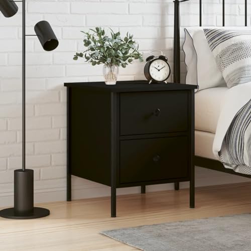 CIADAZ Nachttisch Schwarz 40x42x50 cm Holzwerkstoff, Nachtschrank, Nachtkästchen, Bedside Table, Nachtkommode, Nightstand, Nachttischschrank, Nachtkonsole825983 CIADAZ Nachttisch Schwarz 40x42x50 cm Holzwerkstoff, Nachtschrank, Nachtkästchen, Bedside Table, Nachtkommode, Nightstand, Nachttischschrank, Nachtkonsole825983 von CIADAZ