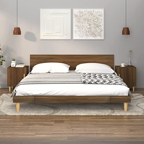 CIADAZ Nachttische 2 STK Nachtschrank, Nachtkästchen, Bedside Table, Nachtkommode, Nightstand, Nachttischschrank, Nachtkonsole, Braun Eichen-Optik Holzwerkstoff CIADAZ Nachttische 2 STK Nachtschrank, Nachtkästchen, Bedside Table, Nachtkommode, Nightstand, Nachttischschrank, Nachtkonsole, Braun Eichen-Optik Holzwerkstoff von CIADAZ