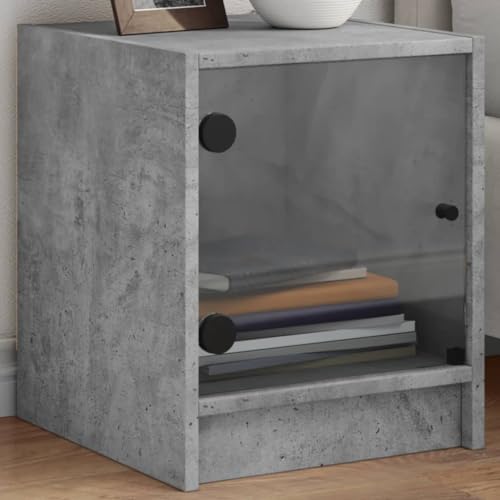 CIADAZ Nachttische mit Glastüren, 2 Stück, Betongrau, 35 x 37 x 42 cm, Nachttische, Schlafzimmer, Nachttisch, Kopfteil und Tische, Möbel für den Flur, wenig Boden - 836350 CIADAZ Nachttische mit Glastüren, 2 Stück, Betongrau, 35 x 37 x 42 cm, Nachttische, Schlafzimmer, Nachttisch, Kopfteil und Tische, Möbel für den Flur, wenig Boden - 836350 von CIADAZ