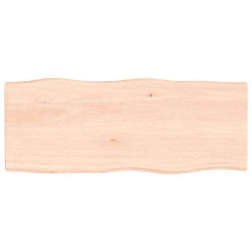 CIADAZ Schreibtischplatte 100x40x4 cm Massivholz Eiche Unbehandelt Tischplatte, Arbeitsplatte, Waschtischplatte, Bürotischplatte von CIADAZ