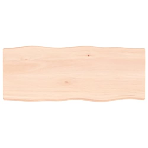CIADAZ Schreibtischplatte 100x40x6 cm Massivholz Eiche Unbehandelt Tischplatte, Arbeitsplatte, Waschtischplatte, Bürotischplatte von CIADAZ
