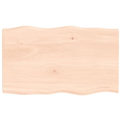 CIADAZ Schreibtischplatte 100x60x2 cm Massivholz Eiche Unbehandelt Tischplatte, Arbeitsplatte, Waschtischplatte, Bürotischplatte von CIADAZ
