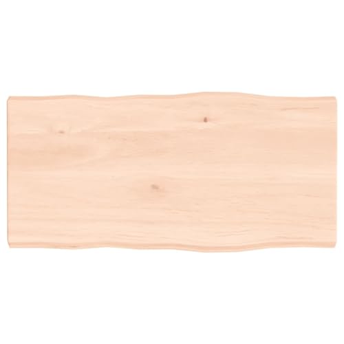 CIADAZ Schreibtischplatte 80x40x4 cm Massivholz Eiche Unbehandelt Tischplatte, Arbeitsplatte, Waschtischplatte, Bürotischplatte von CIADAZ