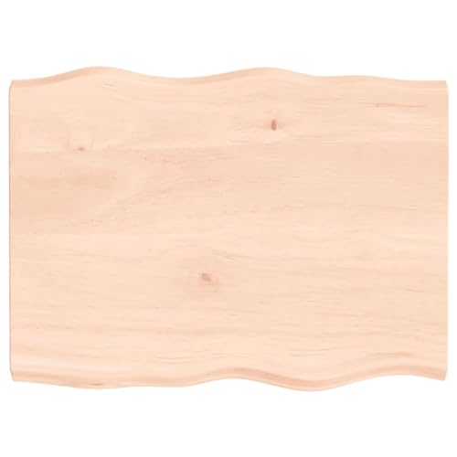 CIADAZ Schreibtischplatte 80x60x4 cm Massivholz Eiche Unbehandelt Tischplatte, Arbeitsplatte, Waschtischplatte, Bürotischplatte von CIADAZ
