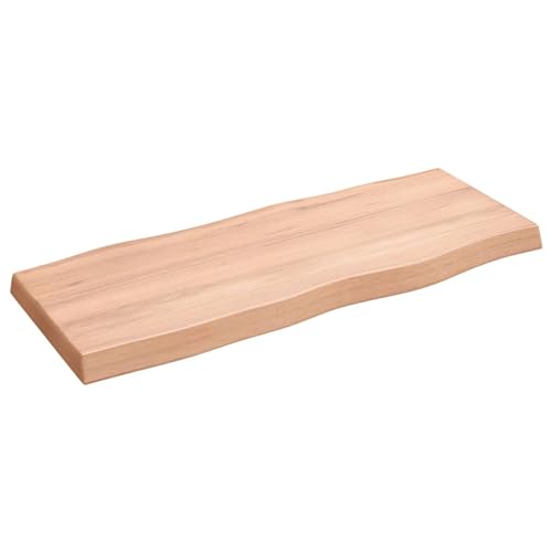 CIADAZ Schreibtischplatte Hellbraun 100x40x6 cm Massivholz Eiche Tischplatte, Arbeitsplatte, Waschtischplatte, Bürotischplatte von CIADAZ