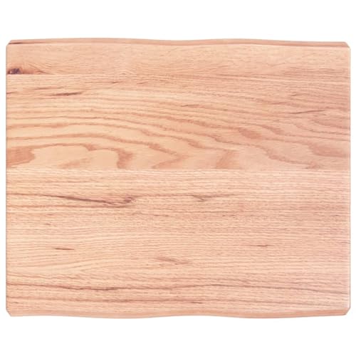 CIADAZ Schreibtischplatte Hellbraun 60x50x6 cm Massivholz Eiche Tischplatte, Arbeitsplatte, Waschtischplatte, Bürotischplatte von CIADAZ