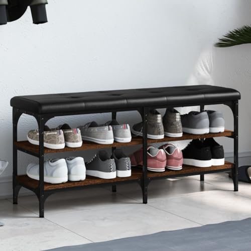 CIADAZ Schuhbank Braun Eichen-Optik 102x32x47 cm Holzwerkstoff, Sitzbank Flur, Schuhregal Mit Sitzfläche, Schuhschrank Mit Sitzbank, Garderobenbank - 835166 CIADAZ Schuhbank Braun Eichen-Optik 102x32x47 cm Holzwerkstoff, Sitzbank Flur, Schuhregal Mit Sitzfläche, Schuhschrank Mit Sitzbank, Garderobenbank - 835166 von CIADAZ