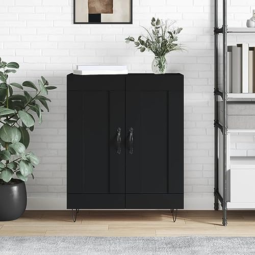 CIADAZ Sideboard Schwarz 69,5x34x90 cm Holzwerkstoff, Kommode Schlafzimmer, Kommoden & Sideboards, Wohnzimmerschrank, Komodenschrank, Schlafzimmerkommode, Flur Kommode, Zimmer Möbel 830189 von CIADAZ