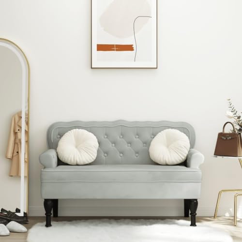 CIADAZ Sitzbank mit Rückenlehne Hellgrau 119,5x64,5x75 cm Samt, Schuhbank, Schuhregal, Schuhablage, Sitzbank Flur, Dielen- & Flurmöbel, Schuhschrank - 372156 CIADAZ Sitzbank mit Rückenlehne Hellgrau 119,5x64,5x75 cm Samt, Schuhbank, Schuhregal, Schuhablage, Sitzbank Flur, Dielen- & Flurmöbel, Schuhschrank - 372156 von CIADAZ