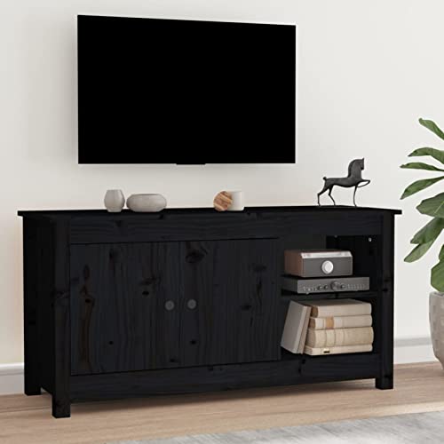 CIADAZ TV-Schrank, Tv Board, Tv Lowboard, Tv Tisch, Fernsehschrank, Fernsehtisch, Kommode, Sideboard Wohnzimmer, Tv Sideboard, Schwarz 103x36,5x52 cm Massivholz Kiefer CIADAZ TV-Schrank, Tv Board, Tv Lowboard, Tv Tisch, Fernsehschrank, Fernsehtisch, Kommode, Sideboard Wohnzimmer, Tv Sideboard, Schwarz 103x36,5x52 cm Massivholz Kiefer von CIADAZ