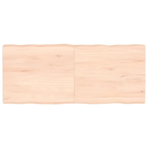 CIADAZ Tischplatte 140x60x6 cm Massivholz Eiche Unbehandelt Baumkante, Arbeitsplatte, Holzplatte, Schreibtischplatte, Waschtischplatte, Küchenarbeitsplatte von CIADAZ