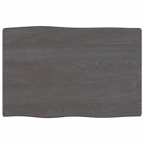 CIADAZ Tischplatte 60x40x6 cm Massivholz Eiche Behandelt Baumkante, Arbeitsplatte, Holzplatte, Schreibtischplatte, Waschtischplatte, Küchenarbeitsplatte von CIADAZ