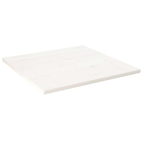 CIADAZ Tischplatte Weiß 80x80x2,5 cm Massivholz Kiefer Quadratisch, Arbeitsplatte, Waschtischplatte, Bürotischplatte von CIADAZ