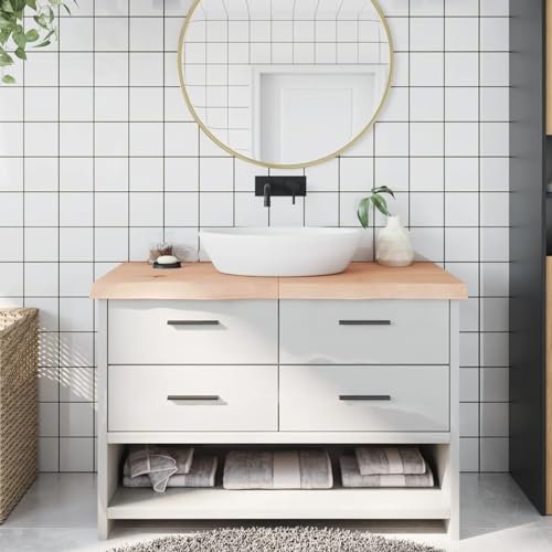 CIADAZ Waschtischplatte 120x60x6 cm Massivholz Unbehandelt, Arbeitsplatte, Holzplatte, Schreibtischplatte, Waschtischplatte, Küchenarbeitsplatte - 3156048 von CIADAZ