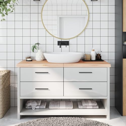 CIADAZ Waschtischplatte 140x60x6 cm Massivholz Unbehandelt, Arbeitsplatte, Holzplatte, Schreibtischplatte, Waschtischplatte, Küchenarbeitsplatte - 3156056 von CIADAZ