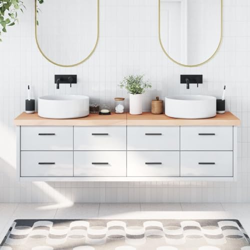 CIADAZ Waschtischplatte 180x60x6 cm Massivholz Unbehandelt, Arbeitsplatte, Holzplatte, Schreibtischplatte, Waschtischplatte, Küchenarbeitsplatte - 3156072 von CIADAZ