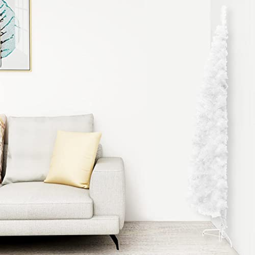 Schmaler künstlicher halber Weihnachtsbaum mit Ständer weiß 180 cm CIADAZ Xmas Tree Xmas Deko Tannenbaum Christbaum Christbaum künstlicher Weihnachtsbaum -344566 von CIADAZ