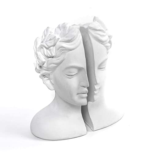 CIAL LAMA Dekorative Buchstützen Figur Griechische Römische Design Elegantes Weiß 21 cm von Dcasa