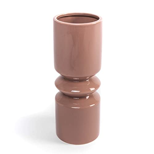 CIAL LAMA Dekorative Vase aus Keramik, Elegantes Design, braune Vase, 24 cm von CIAL LAMA