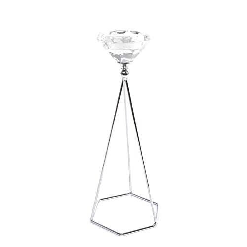 CIAL LAMA Dekorativer Diamant Kristall Silber Kerzenhalter Elegant 25cm von CIAL LAMA