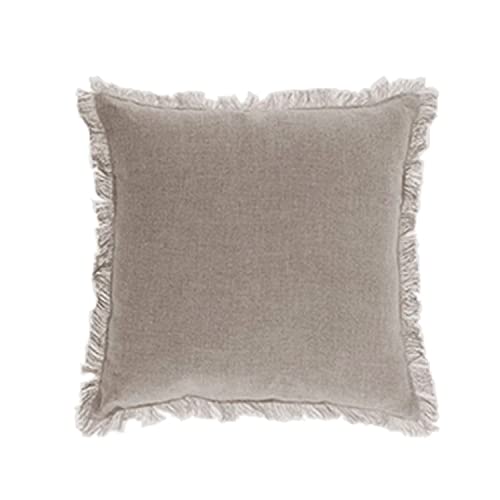 CIAL LAMA Dekoratives Kissen, quadratisch, Grau, Taupe, Design Boho, Bett, Sofa, 45 cm von Dcasa