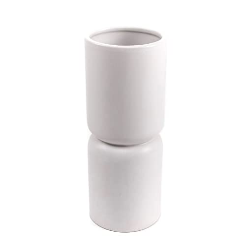 CIAL LAMA Dekorative Vase aus Keramik, Elegantes Design, weiße Vase, 20 cm von CIAL LAMA