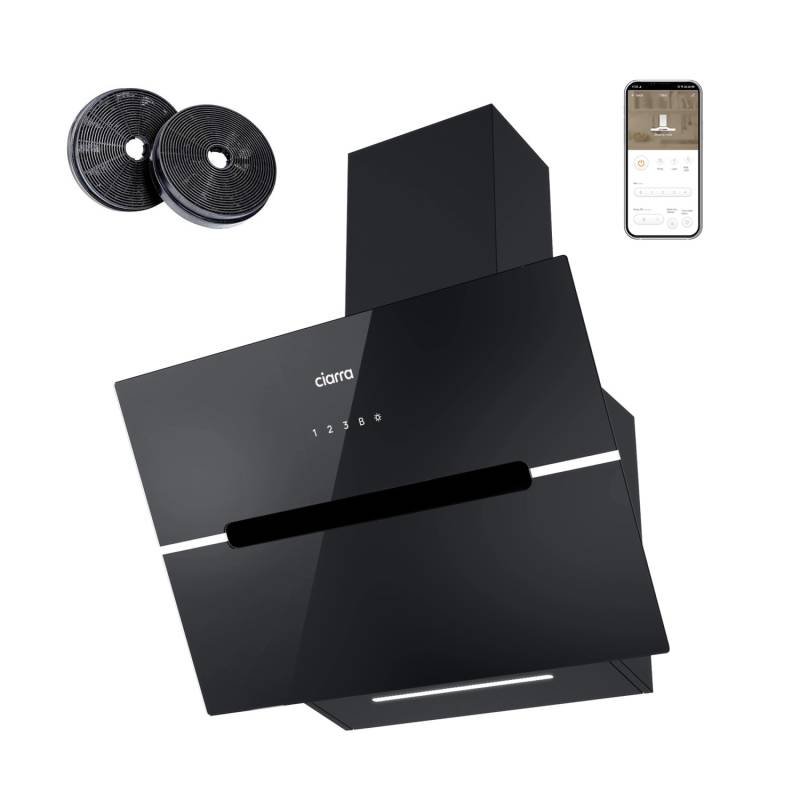 CIARRA Dunstabzugshaube 60 cm 650 m³/h A+++ Kopffrei WIFI-APP Touch Control VM6736FB von CIARRA