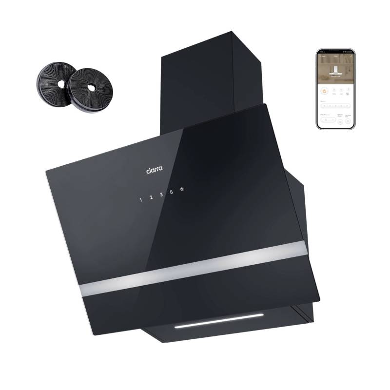 CIARRA Dunstabzugshaube 60 cm 650 m³/h A+++ Kopffrei WIFI-APP Touch Control VM6736HB von CIARRA