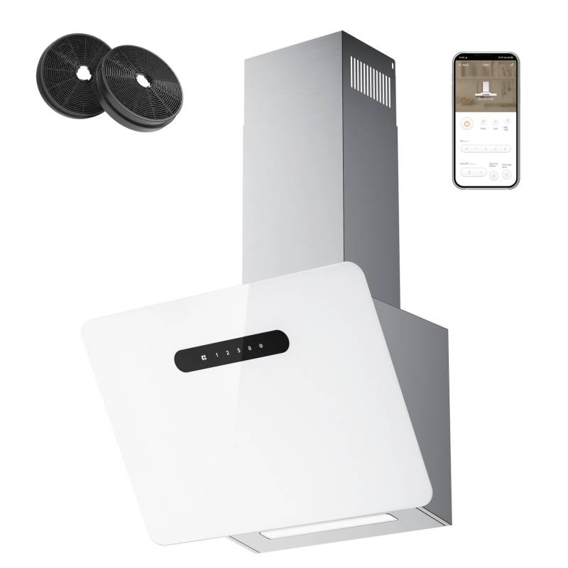 CIARRA Dunstabzugshaube 60 cm 650 m³/h A+++ Kopffrei WIFI-APP Touch Control VM6736KW von CIARRA