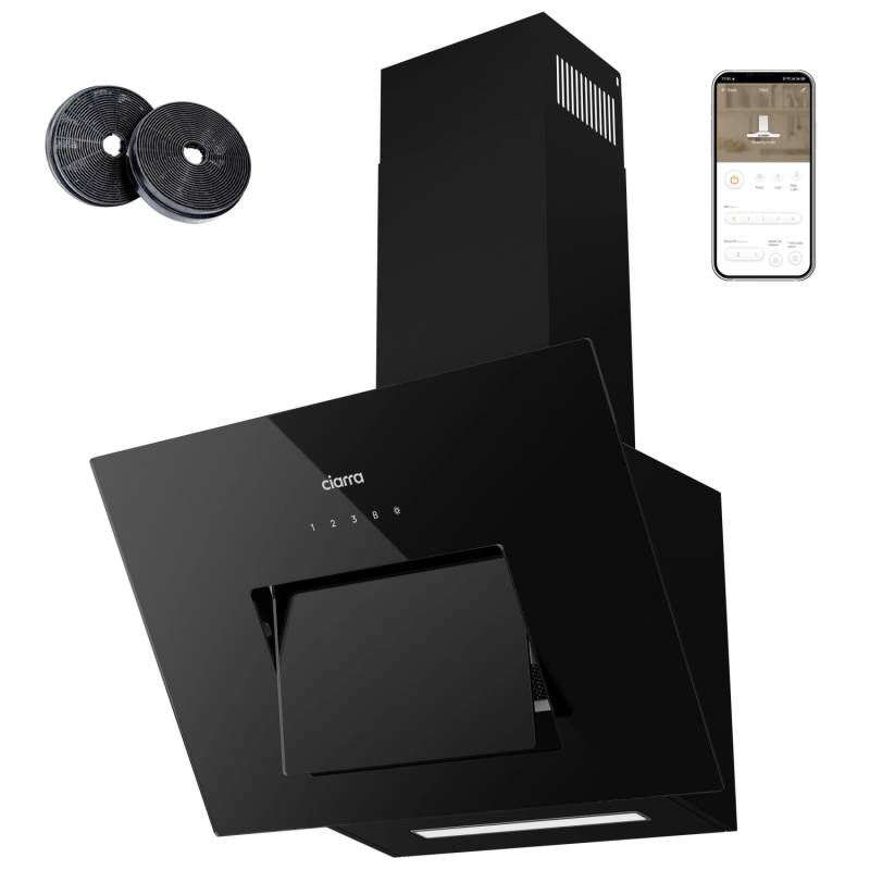 CIARRA Dunstabzugshaube 60 cm 650 m³/h A+++ Kopffrei WIFI-APP Touch Control VM6736MB von CIARRA