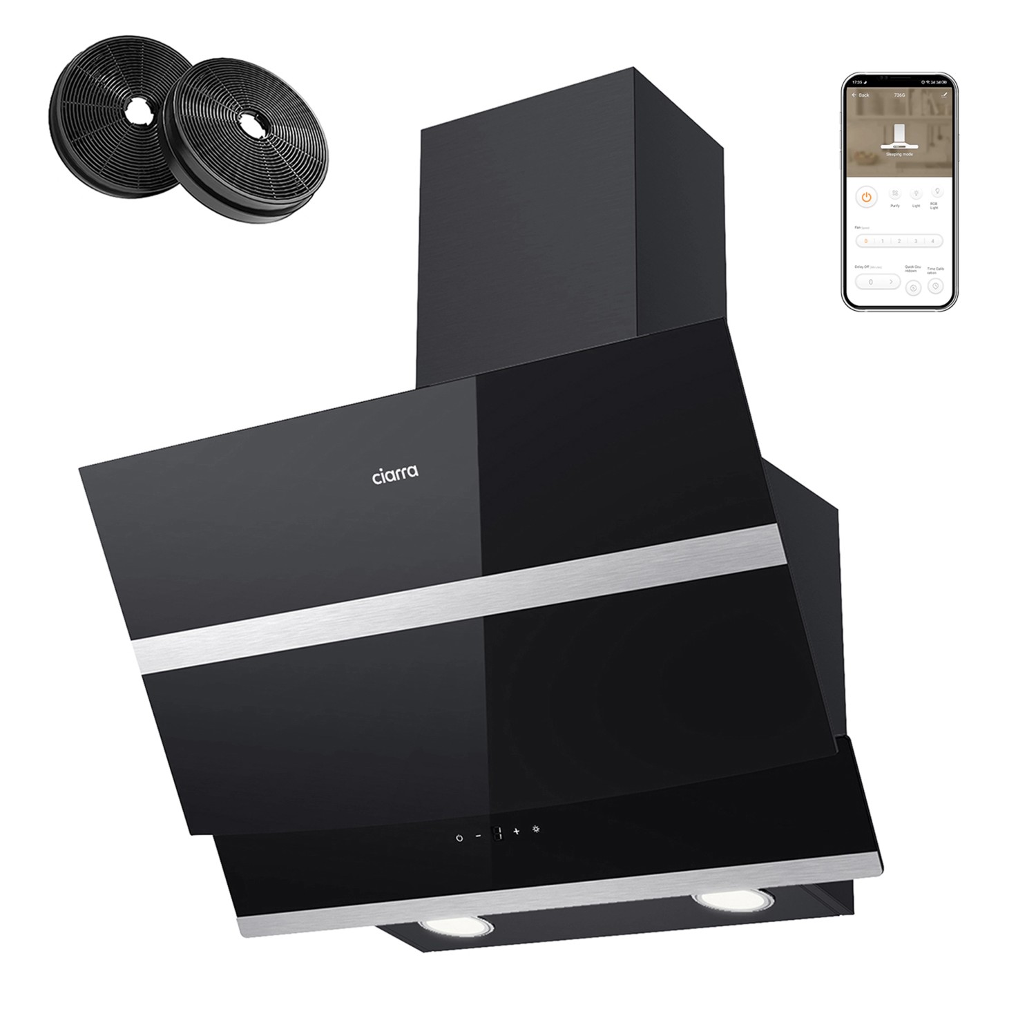CIARRA Dunstabzugshaube 60 cm 650 m³/h A+++ Kopffrei WIFI-APP Touch Control VM6736NB CIARRA Dunstabzugshaube 60 cm 650 m³/h A+++ Kopffrei WIFI-APP Touch Control VM6736NB von CIARRA