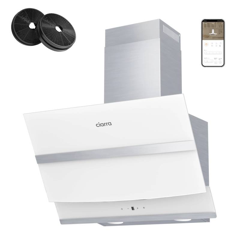 CIARRA Dunstabzugshaube 60 cm 650 m³/h A+++ Kopffrei WIFI-APP Touch Control VM6736NW von CIARRA