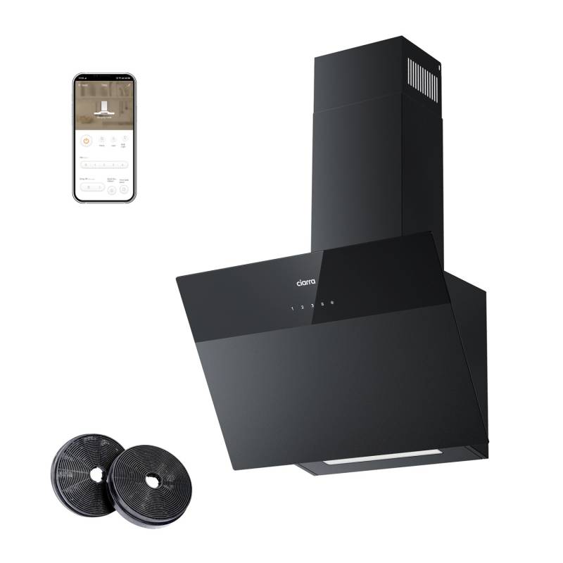 CIARRA Dunstabzugshaube 60 cm 650 m³/h A+++ Kopffrei WIFI-APP Touch Control VMCF6736H von CIARRA