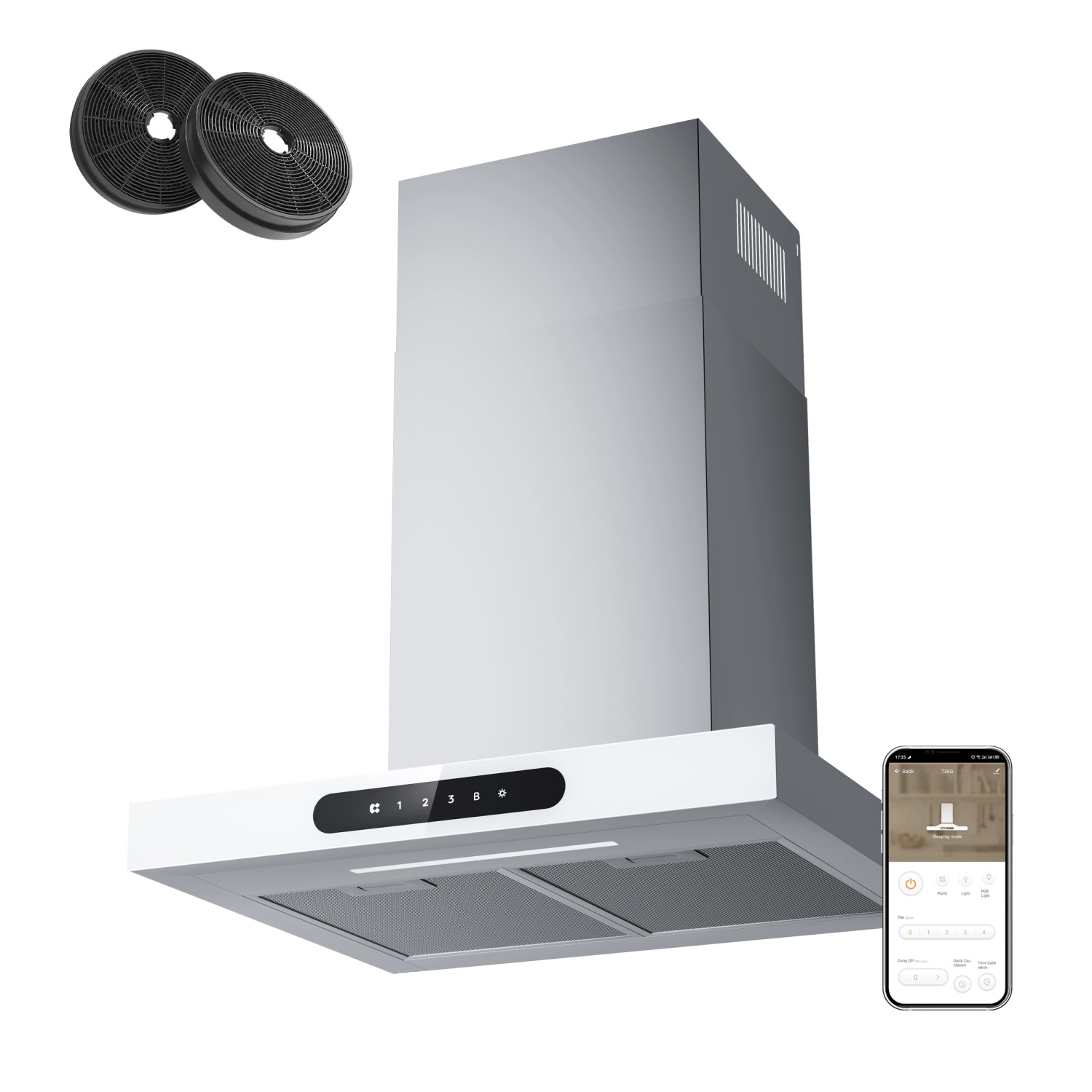 CIARRA Dunstabzugshaube A+++ 650 m³/h 60 cm WIFI-APP Touch Control VM6102W CIARRA Dunstabzugshaube A+++ 650 m³/h 60 cm WIFI-APP Touch Control VM6102W von CIARRA