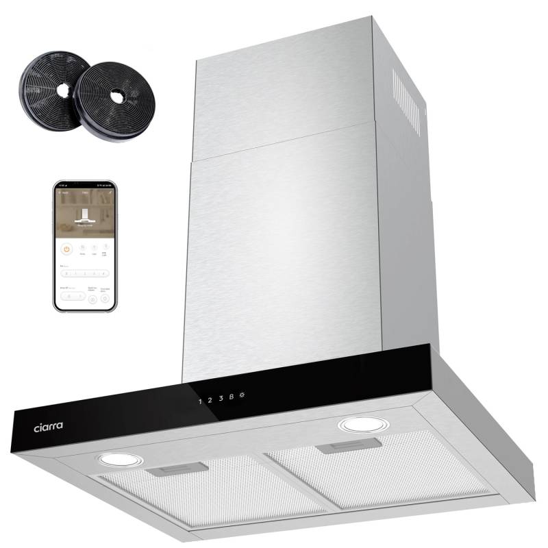 CIARRA Dunstabzugshaube A+++ 650 m³/h 60 cm WIFI-APP Touch Control VMS6102 von CIARRA