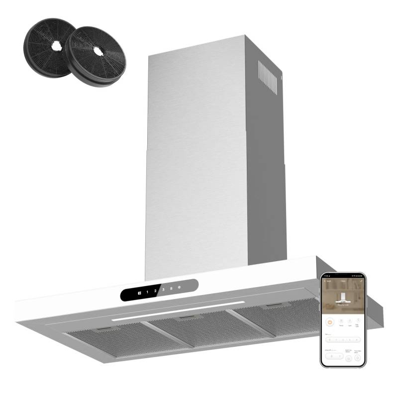 CIARRA Dunstabzugshaube A+++ 650 m³/h 90 cm WIFI-APP Touch Control VM9102W von CIARRA