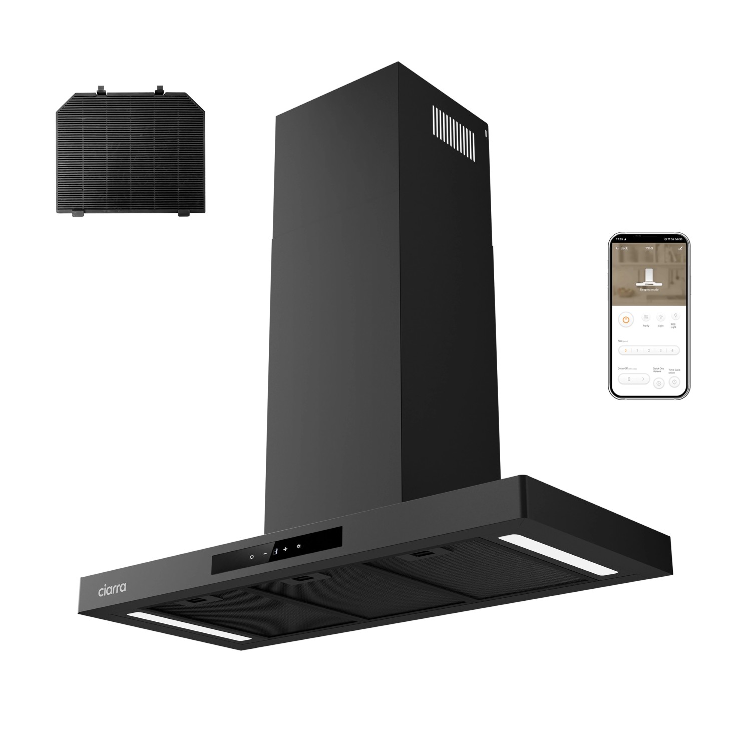 CIARRA Dunstabzugshaube A+++ 650 m³/h 90 cm WIFI-APP Touch Control VMB9102P CIARRA Dunstabzugshaube A+++ 650 m³/h 90 cm WIFI-APP Touch Control VMB9102P von CIARRA