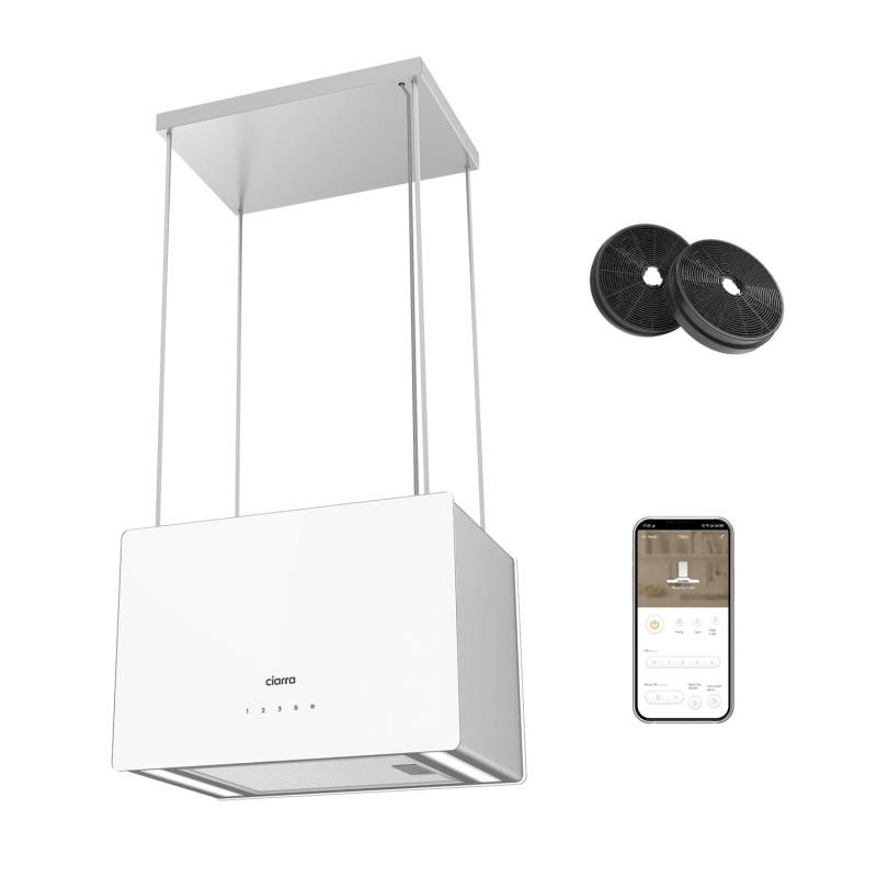 CIARRA Dunstabzugshaube A+++ 700 m³/h WIFI APP & Touch-Bedienung Inselhaube VM4850S von CIARRA