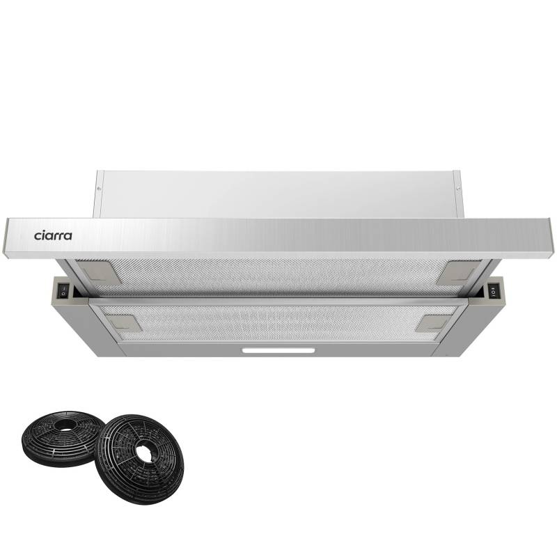 CIARRA Flachschirmhaube 60 cm 370 m³/h A++ Unterbau Abzugshaube VM6906DS von CIARRA