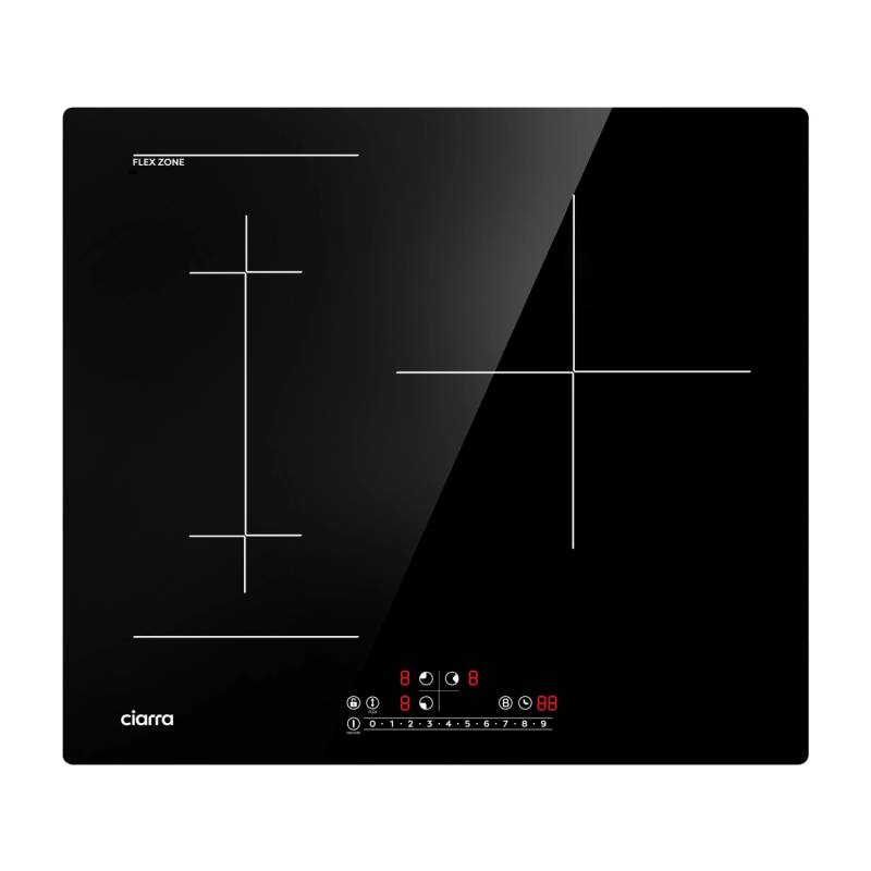 CIARRA Induktionskochfeld 60 cm 3-Zonen 9 Stufen BOOST Flex Zone VM3BFBIH von CIARRA