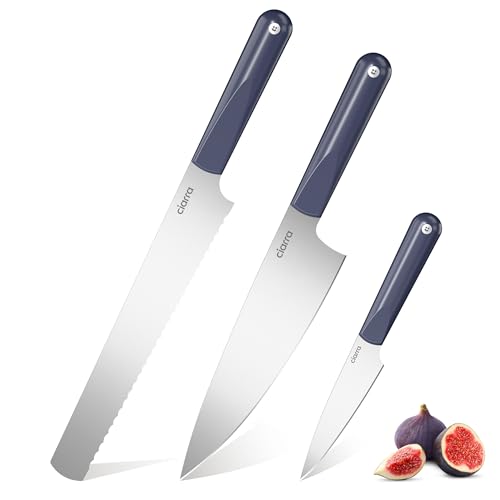 CIARRA Messerset Küchenmesser Küchenmesserset 3-teilig Ultra Scharfes Messer Set Chefmesser Hackmesser Allzweckmesser PRO Series Kochmesser mit Griff Kochmesserset CBKS860-M von CIARRA