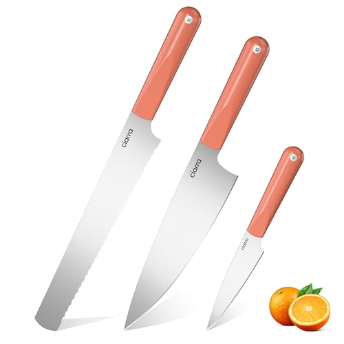 CIARRA Messerset Küchenmesser Set Ultra Scharfes Chefmesser Hackmesser Allzweckmesser Profi Kochmesser mit Griff Kochmesserset CBKS860-O von CIARRA