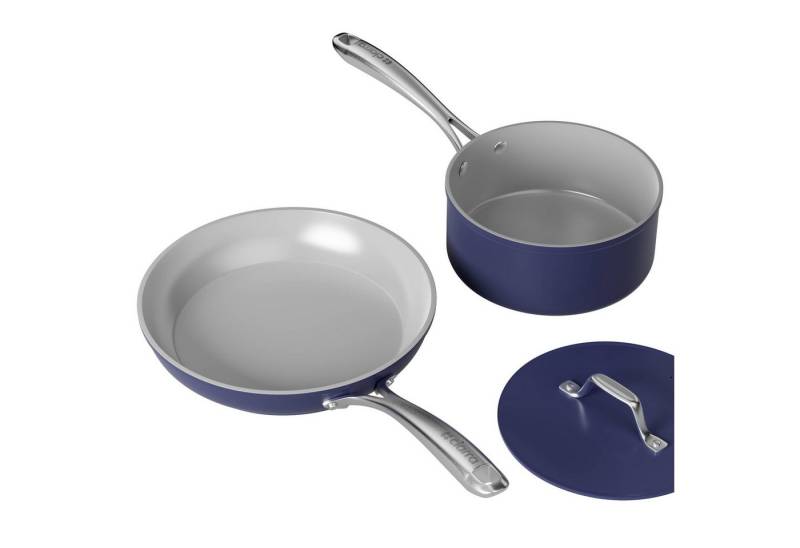 CIARRA Topf-Set MOP2026-3, Aluminium, Keramik, Gusseisen, Eisenguss (Topf- & Pfannen-Sets, 2-tlg., Backofen, Induktionsgeeignet), Ciarra Beyond Kochgeschirr Pfannenset Antihaftbeschichtung mit Deckeln von CIARRA