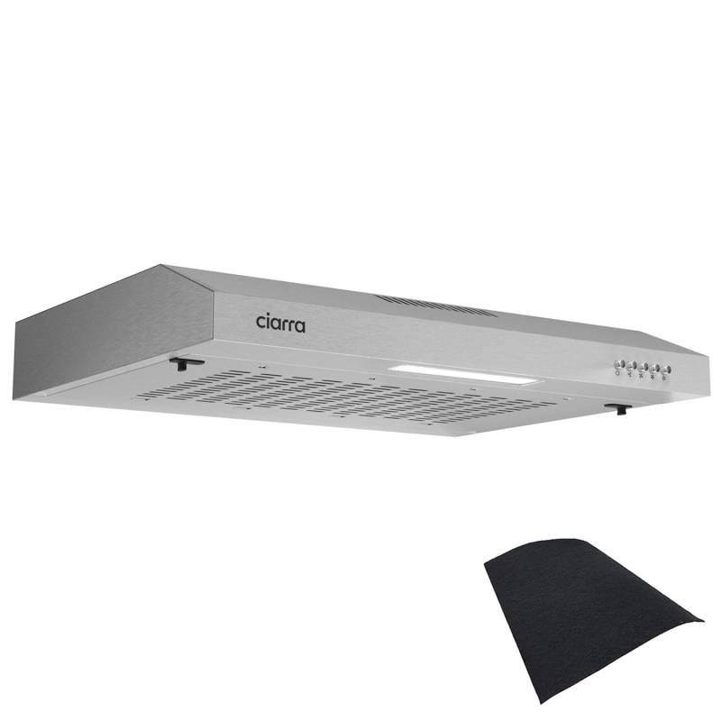 CIARRA Unterbauhaube 60 cm 200 m³/h Dunstabzugshaube Edelstahl Um/Abluft VMS6903 von CIARRA