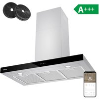 CD9102S a+++ 650 m3/h Dunstabzugshaube 90cm Wandhaube aus Edelstahl mit Booster 4 Stufen WiFi App Touch Silber - Ciarra von CIARRA